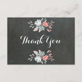 Bloemen Chalkboard Flat Dank u kaart