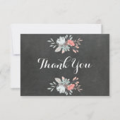 Bloemen Chalkboard Flat Dank u kaart (Voorkant)