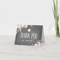 Bloemen Chalkboard Religious Thank You Card