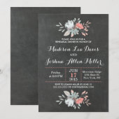 Bloemen Chalkboard repetitie diner Kaart (Voorkant / Achterkant)