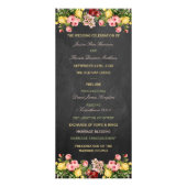  Bloemen Chalkboard Wedding Programma (Voorkant)