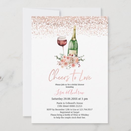 Bloemen Champagne Proost om van Vrijgezellenfeest Kaart (Voorkant)