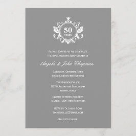 Bloemen Charme Jubileum- of Verjaardagsuitnodiging Kaart