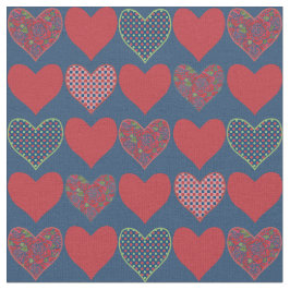 Bloemen, Check Gingham en Polka Dots Hearts Stof