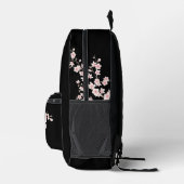 Bloemen Cherry Blossom Blush Pink Black Bedrukte Rugzak (Rechts)