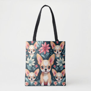 Bloemen Chihuahua Pet Tote Bag