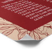 Bloemen Chinees Bruiloft 12 Tafel Zitkaarten Poster (Hoek)