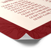 Bloemen Chinees Bruiloft 12 Tafel Zitkaarten Poster (Hoek)