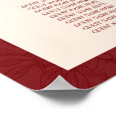 Bloemen Chinees Bruiloft 9 Tafel Zitkaart Poster (Hoek)