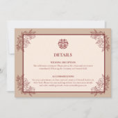 Bloemen Chinees Bruiloft Details Behuizing Kaart (Voorkant)