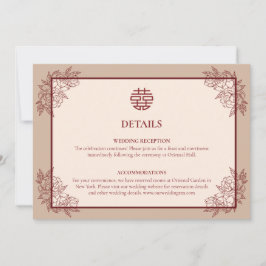 Bloemen Chinees Bruiloft Details Behuizing Kaart