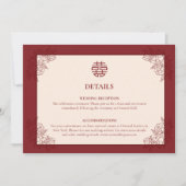 Bloemen Chinees Bruiloft Details Behuizing Kaart (Voorkant)