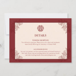 Bloemen Chinees Bruiloft Details Behuizing Kaart
