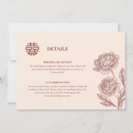Bloemen Chinees Bruiloft Details Behuizing Kaart