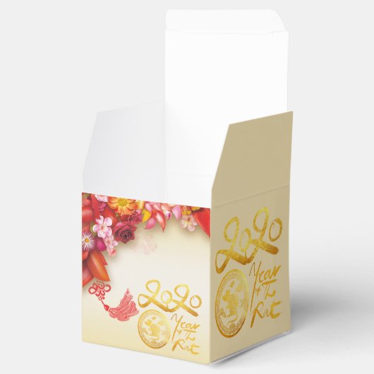 Bloemen Chinees goud Papier gesneden Rat 2020 CCFB Bedankdoosjes (Geopend)