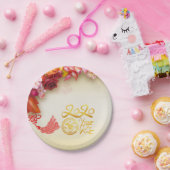 Bloemen Chinees goud Papier gesneden Rat 2020 part Papieren Bordje (Feest)