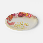Bloemen Chinees goud Papier gesneden Rat 2020 part Papieren Bordje (Gekanteld)