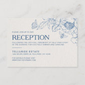 Bloemen Chinoiserie bruiloft receptie behuizing Informatiekaartje (Voorkant)