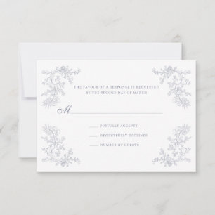  Bloemen Chinoiserie Lijst Bruiloft RSVP Kaartje