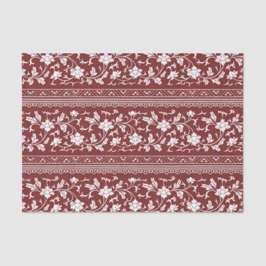 Bloemen  Chinoiserie Red Decoupage Tissuepapier (Voorkant)