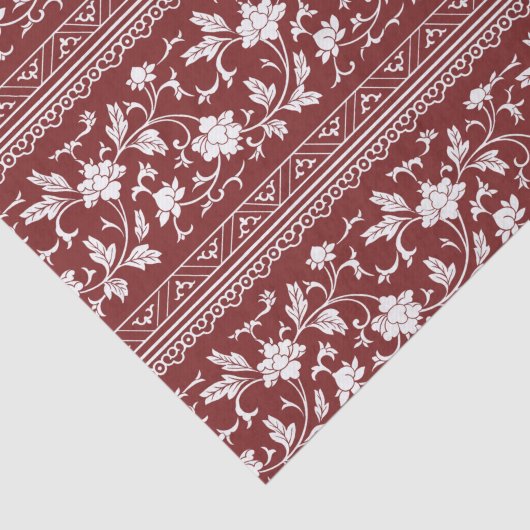 Bloemen  Chinoiserie Red Decoupage Tissuepapier (Detail)