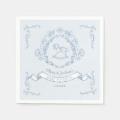  bloemen Chinoiserie Toile Baby shower blauw Servet (Voorkant)