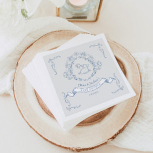 bloemen Chinoiserie Toile Baby shower Servet