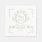  bloemen Chinoiserie Toile Rocking horse Servet (Voorkant)