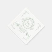  bloemen Chinoiserie Toile Rocking horse Servet (Hoek)