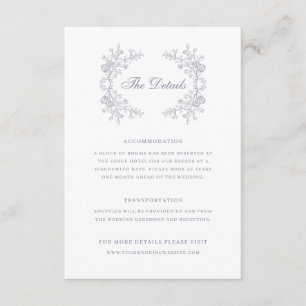  Bloemen Chinoiserie Trouwgegevens Informatiekaartje