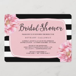 Bloemen Chique Bruidsdouche uitnodiging / roze