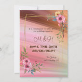 Bloemen chique bruiloft uitnodiging (Voorkant)