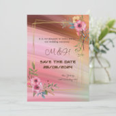 Bloemen chique bruiloft uitnodiging (Staand voorkant)