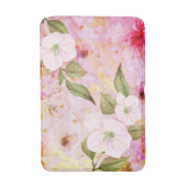 Bloemen  chique roze gouden waterverf script badmat (Voorkant Verticaal)