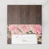 Bloemen chique rustieke land trouwtafel plaats plaatskaartje (Buitenkant ongevouwen)