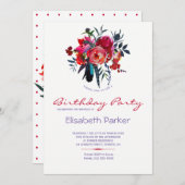Bloemen chique waterverf boeket verjaardagsfeestje kaart (Voorkant / Achterkant)