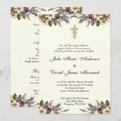 Bloemen Christelijk Cross Trouwringen Katholiek Kaart (Voorkant / Achterkant)