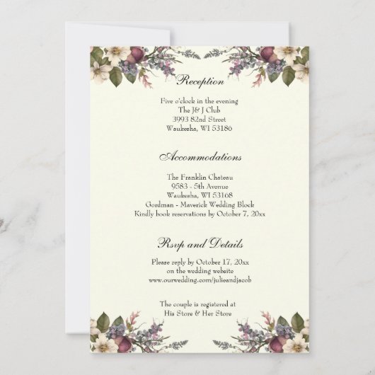 Bloemen Christelijk Cross Trouwringen Katholiek Kaart (Achterkant)