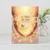 Bloemen Christelijk kind van God Baby shower Kaart (Staand voorkant)