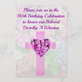  BLOEMEN CHRISTELIJKE 90E VERJAARDAG UITNODIGING