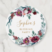 Bloemen Christelijke Moeder en Baby Zegen Feest Bedankjes Labels (Voorkant)