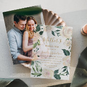 Bloemen Christelijke Moeder en Baby Zegen Feest Vellum Uitnodigingen