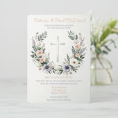  Bloemen Christendom Cross Paasfeest Kaart (Staand voorkant)