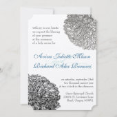  Bloemen Chrysanthemum Grijs en Blauw Kaart (Voorkant)