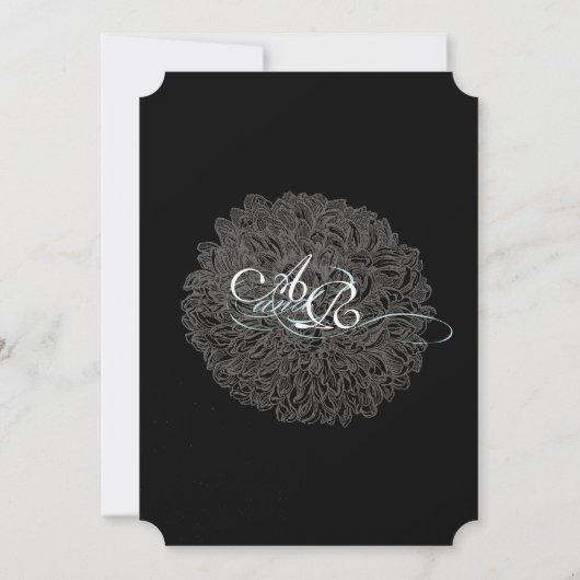  Bloemen Chrysanthemum Grijs en Blauw Kaart (Achterkant)