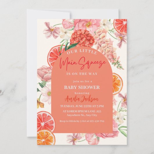 Bloemen Citroen citrus fruit belangrijkste squeeze Kaart (Voorkant)