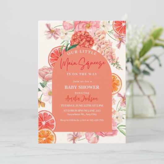 Bloemen Citroen citrus fruit belangrijkste squeeze Kaart (Staand voorkant)