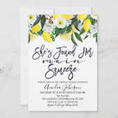 Bloemen citroen main squeeze bruids douche uitnodi kaart (Voorkant)