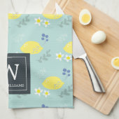 Bloemen Citroen Patroon Mint Groene Keuken Handdoe Theedoek (Quarter Fold)