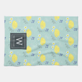 Bloemen Citroen Patroon Mint Groene Keuken Handdoe Theedoek (Horizontaal)